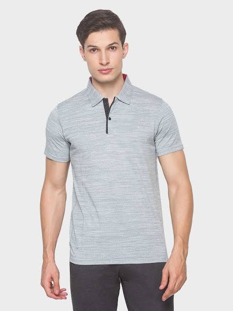 Grey Texture Sport Polo